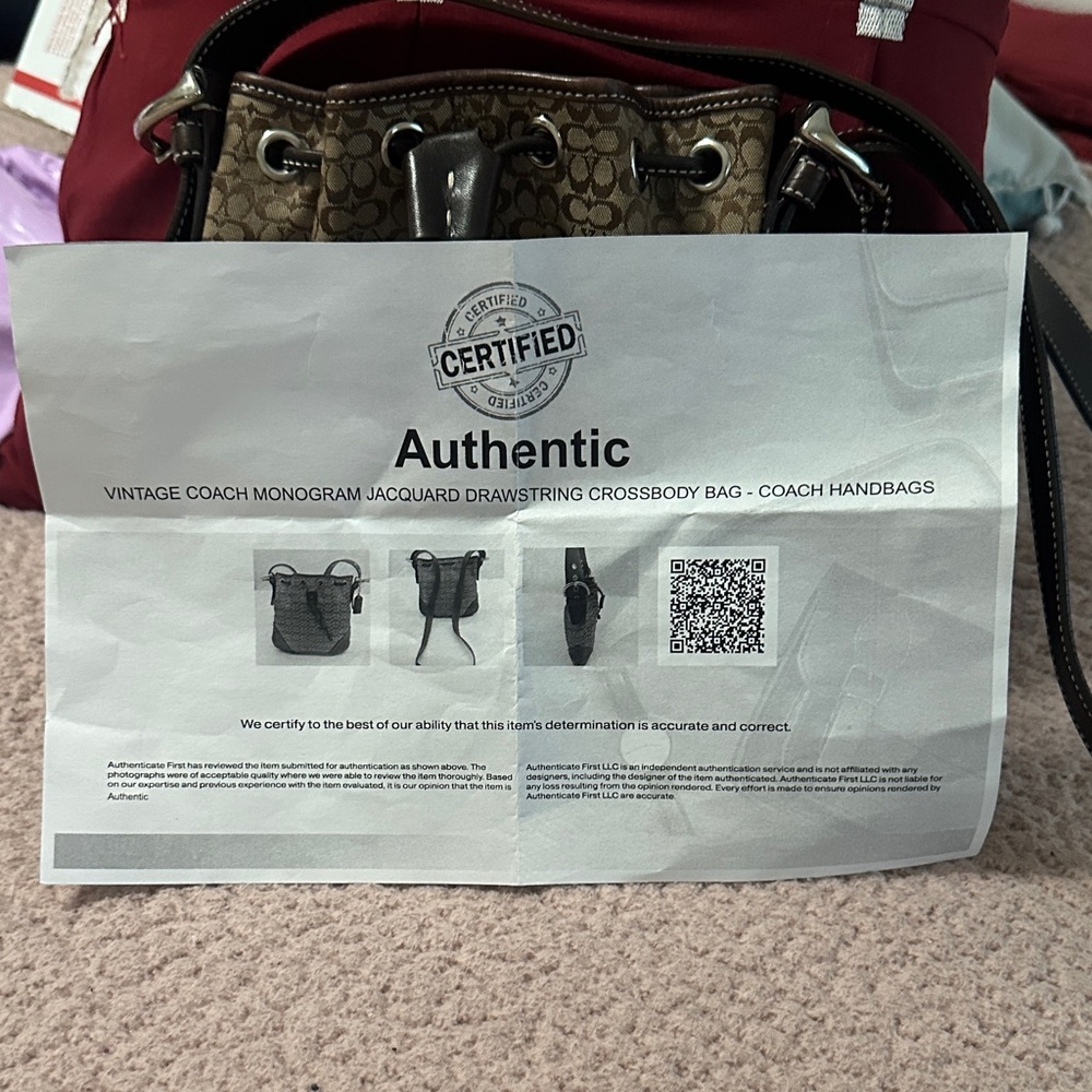 Coach vintage monogram,jacquard  drawstring Crossbody bag - Picture 2 of 11